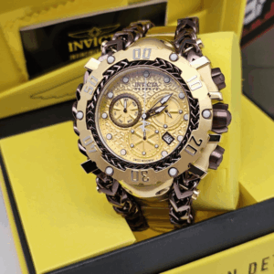 Relógio gladiador cronógrafo quartzo dourado